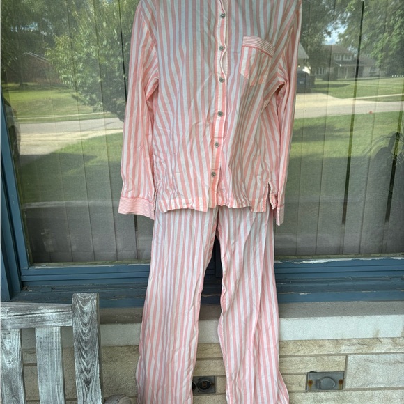 Victoria’s Secret pajama set pink white striped - Picture 1 of 5